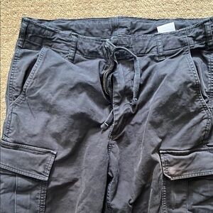 Uniqlo Black Cargo Pants Cotton Blend Utility